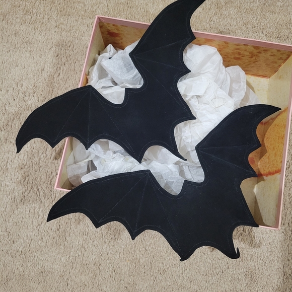 Jeffrey Campbell bat modcloth black goth wing heels pumps - Picture 3 of 8